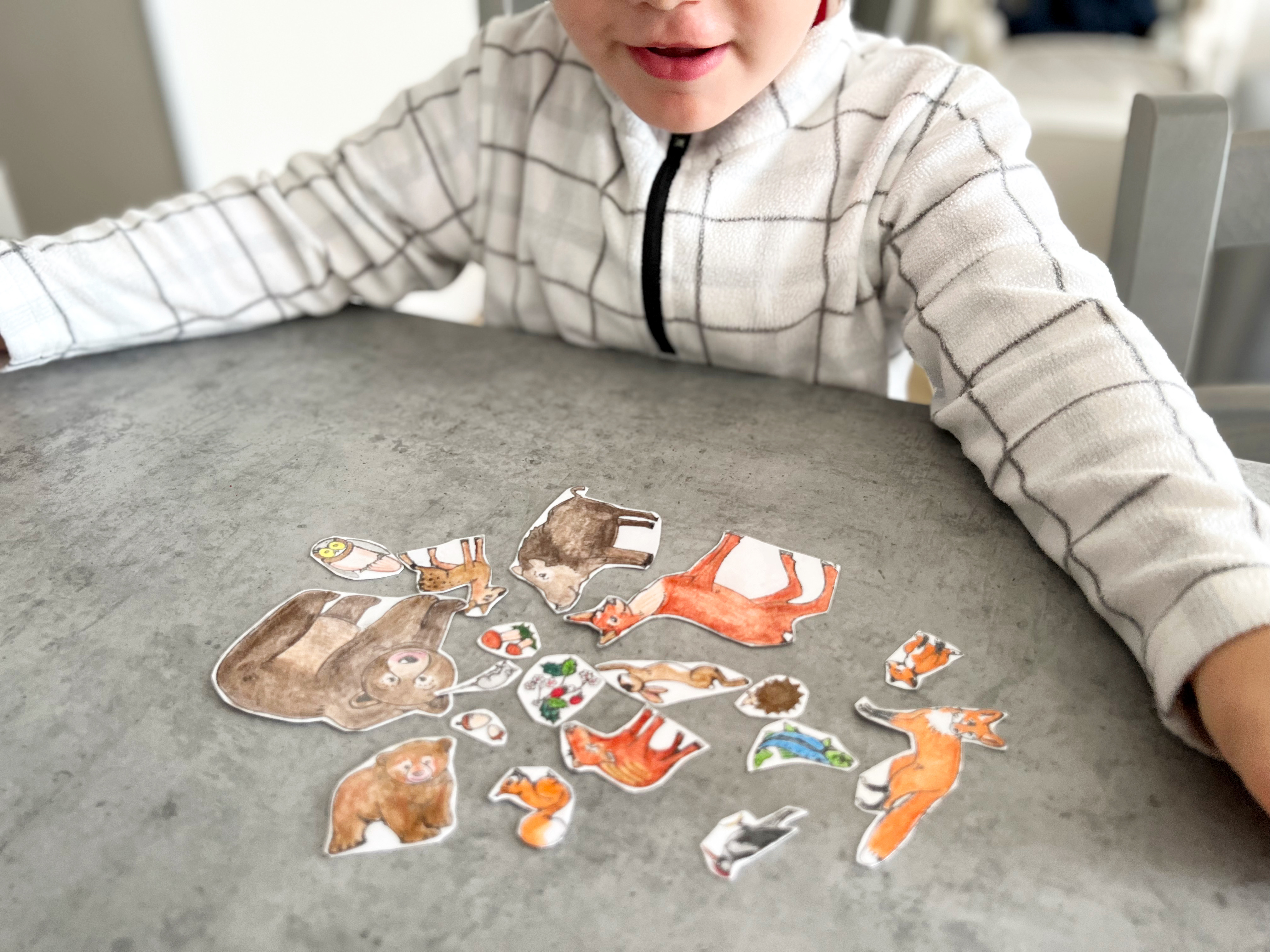 razítka lesní zvířátka