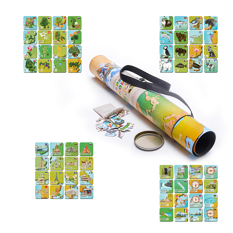 takaro magnetická mapa evropy a 64 magnetů 1