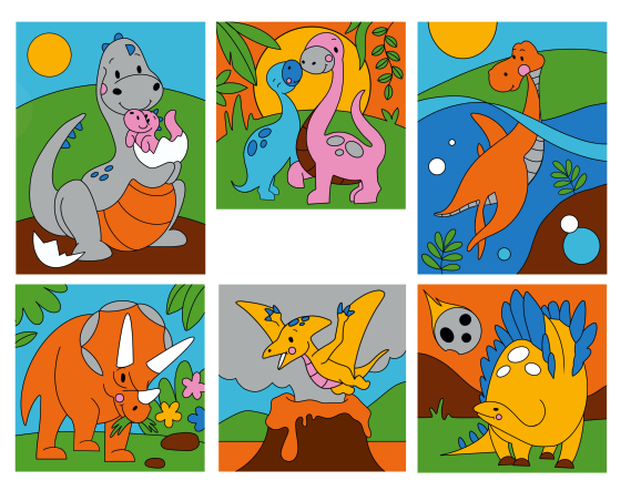 takaro obrázky k pískování dinosauři 1