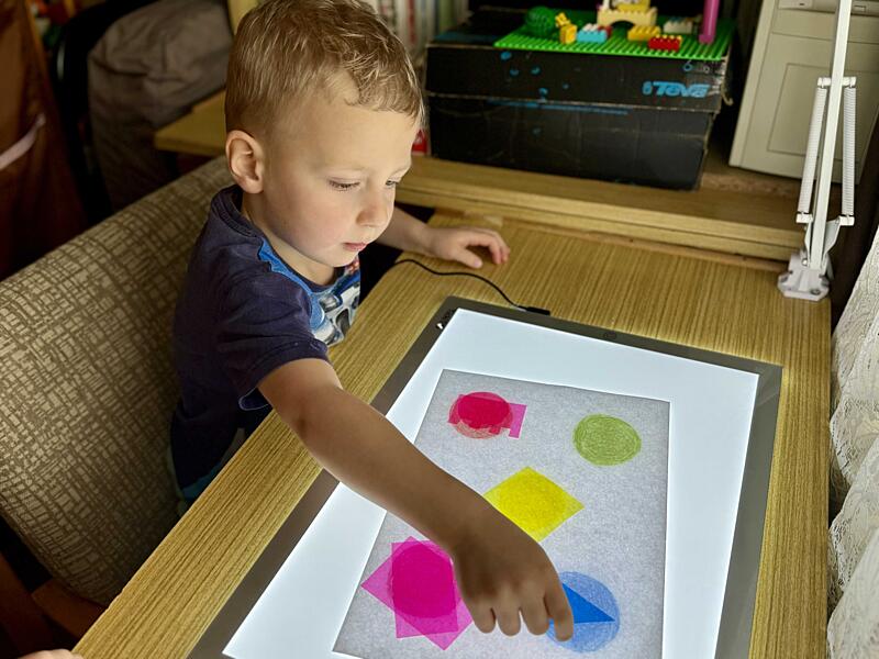 aktivity světelný panel -  míchání barev