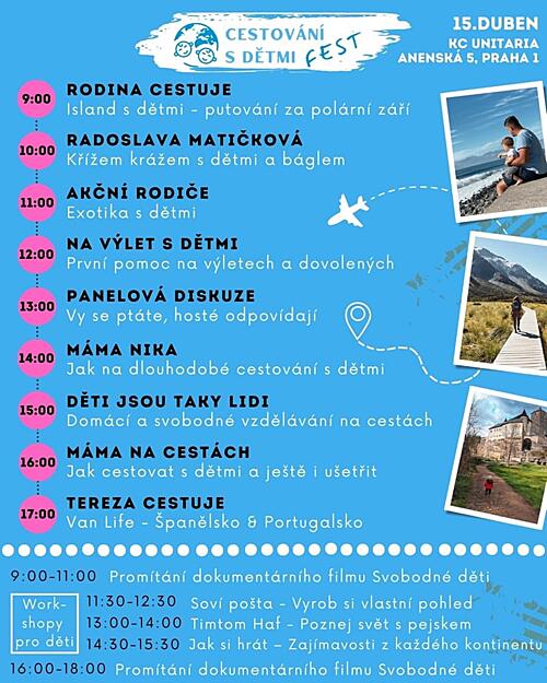 letáček k&nbsp;travel festivalu s&nbsp;dětmi