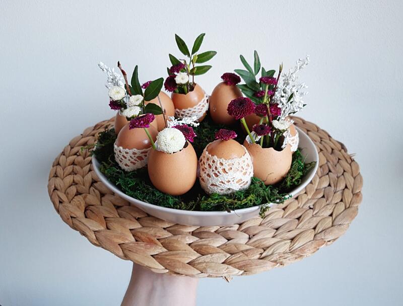 velikonoční tvoření - skořápkový věnec