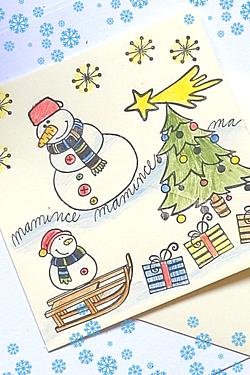 vánoční přání s&nbsp;razítky