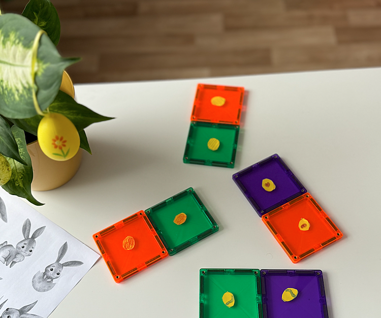 velikonoční aktivity s&nbsp;magnetickou stavebnicí Connetix - pexeso